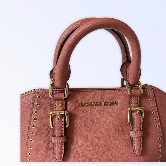 Michael Kors Ciara Grommet Bag Satchel, Rose Color, Antique Saffiano Leather - Picture 5 of 15